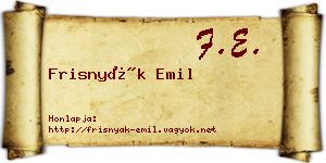 Frisnyák Emil névjegykártya