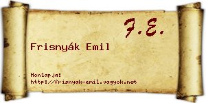 Frisnyák Emil névjegykártya